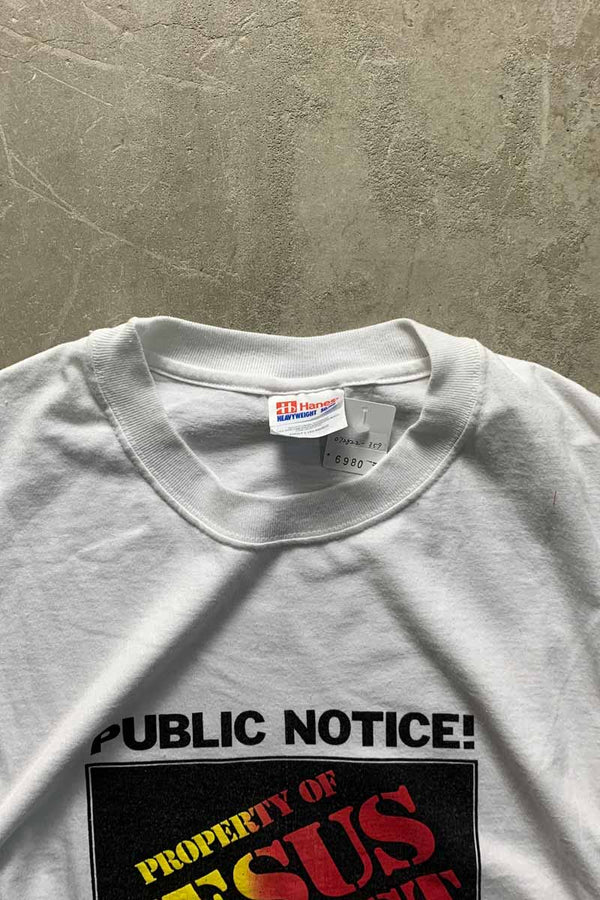 90s S/S PUBLIC NOTICE! T-SHIRT / WHITE [SIZE: L USED]