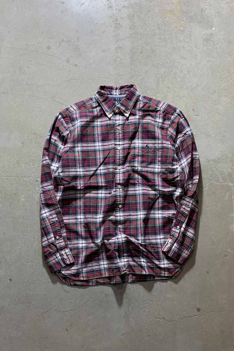 90's L/S B.D. Cotton Check Shirt / Multi [Size: L Used]