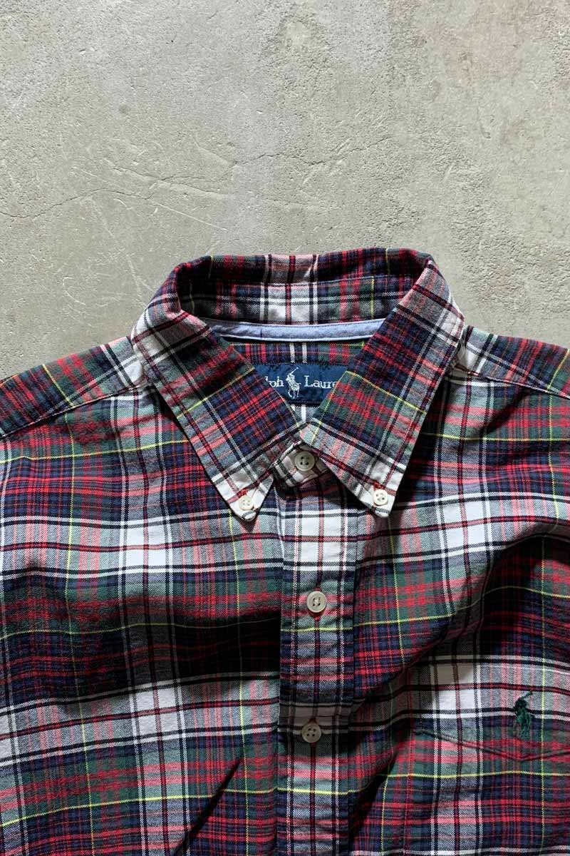 90's L/S B.D. Cotton Check Shirt / Multi [Size: L Used]