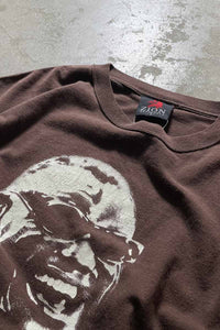 MADE IN USA 05'S RAY CHARLES FACE PRINT ARTIST T-SHIRT/ BROWN [SIZE: L USED]