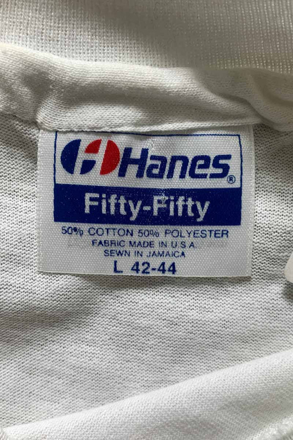 MADE IN USA 90'S S/S BO'S HIP PRINT MESSAGE T-SHIRT / WHITE [SIZE: L USED]