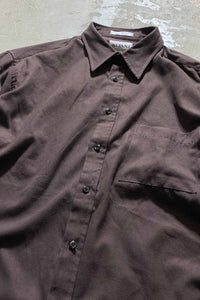 L/S VEGAN SUEDE SHIRT / BROWN [SIZE: L USED]