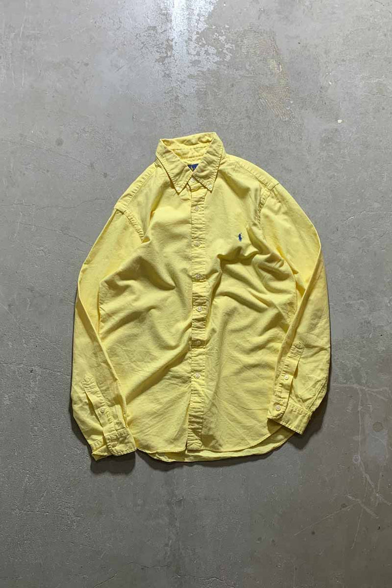 L/S B.D COTTON SHIRT / YELLOW [SIZE: M USED]