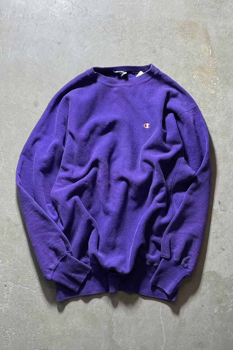 MADE IN USA 90'S REVERSE WEAVE ONE POINT SWEATSHIRT / PURPLE [SIZE:2XL USED]
