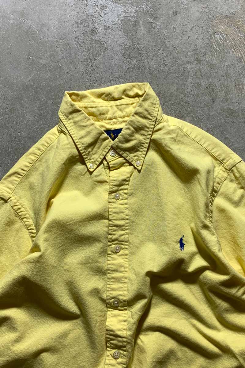 L/S B.D COTTON SHIRT / YELLOW [SIZE: M USED]