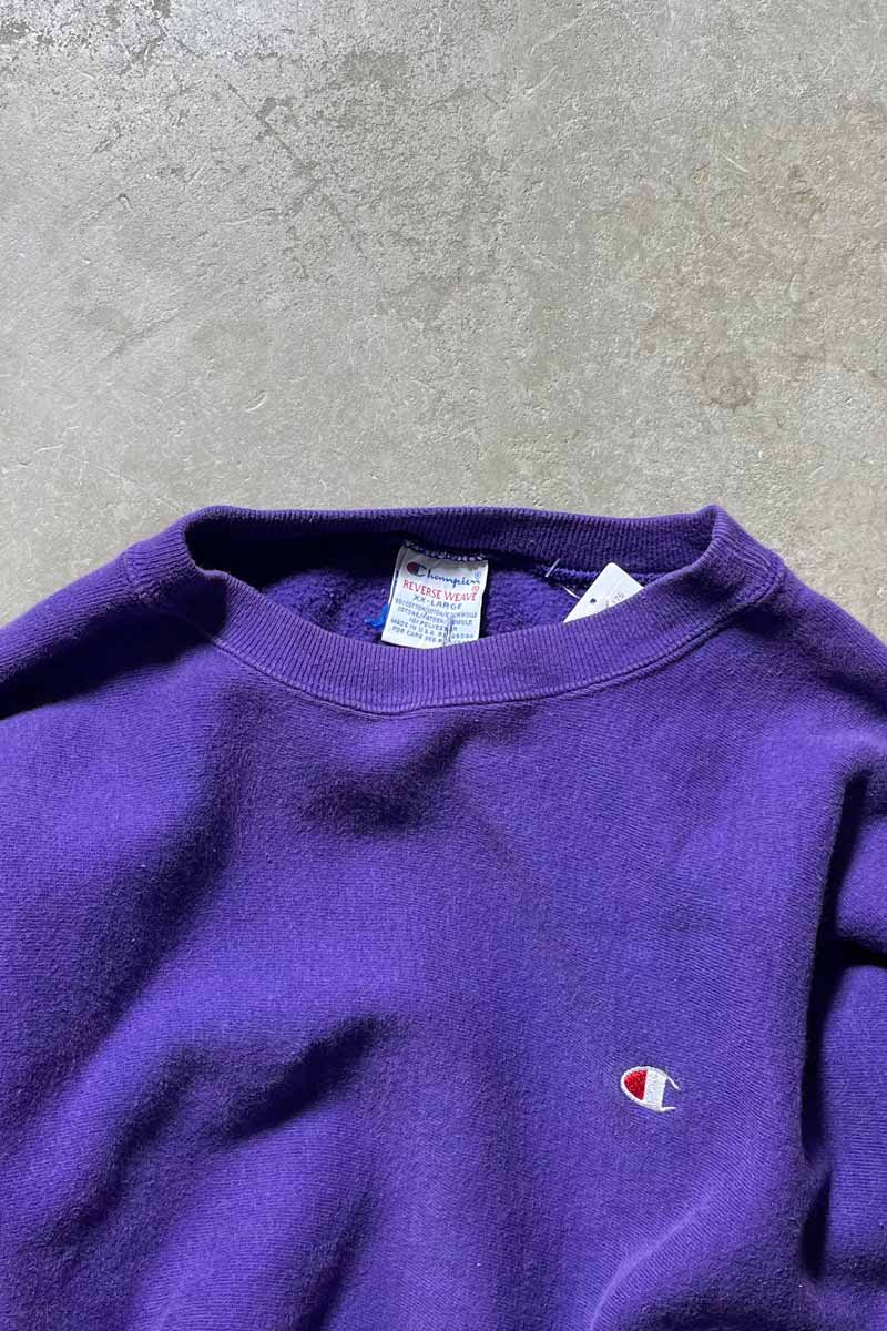 MADE IN USA 90'S REVERSE WEAVE ONE POINT SWEATSHIRT / PURPLE [SIZE:2XL USED]