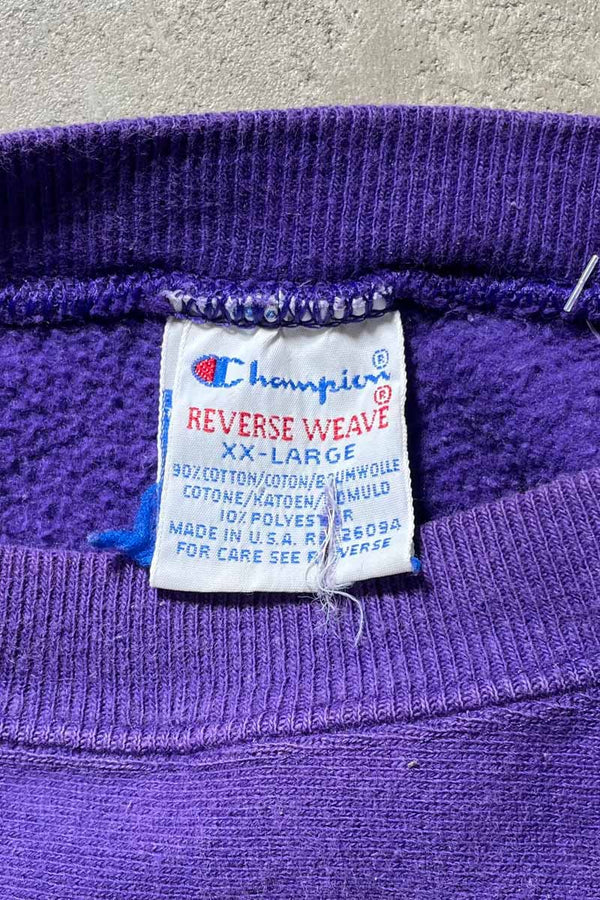 MADE IN USA 90'S REVERSE WEAVE ONE POINT SWEATSHIRT / PURPLE [SIZE:2XL USED]
