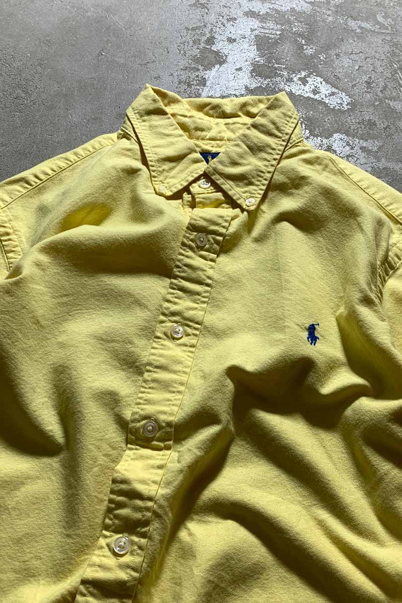 L/S B.D COTTON SHIRT / YELLOW [SIZE: M USED]