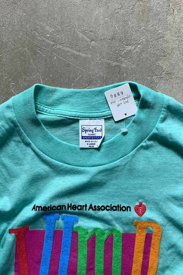 MADE IN USA 90'S S/S JUMP PRINT T-SHIRT / GREEN [SIZE: XL USED]