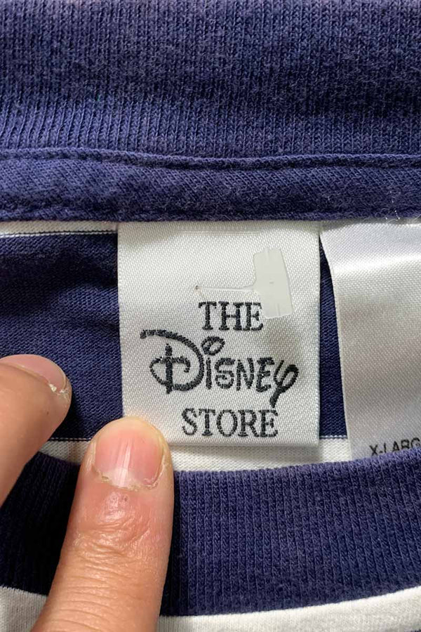 S/S BORDER TIGGER & EEYORE EMBROIDERY CHARACTER T-SHIRT / NAVY [SIZE: XL USED]
