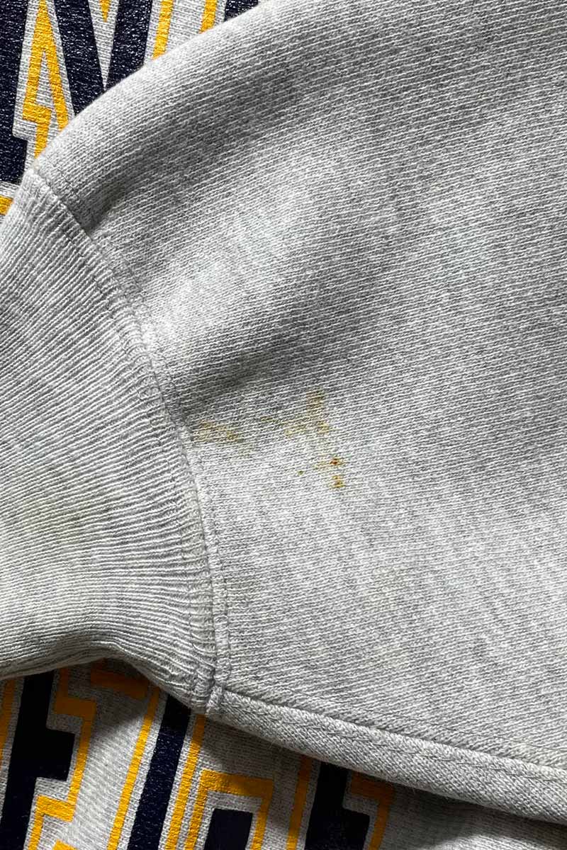 MADE IN USA 90'S REVERSE WEAVE QUINCY COLLEGE PRINT SWEATSHIRT / GRAY [SIZE:L USED]