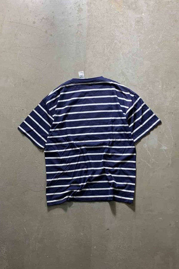 S/S BORDER TIGGER & EEYORE EMBROIDERY CHARACTER T-SHIRT / NAVY [SIZE: XL USED]