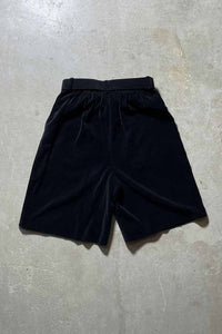 90'S BELTED VELVET SHORTS / BLACK [SIZE: M USED]