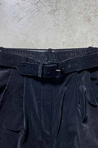 90'S BELTED VELVET SHORTS / BLACK [SIZE: M USED]