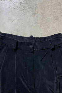 90'S BELTED VELVET SHORTS / BLACK [SIZE: M USED]