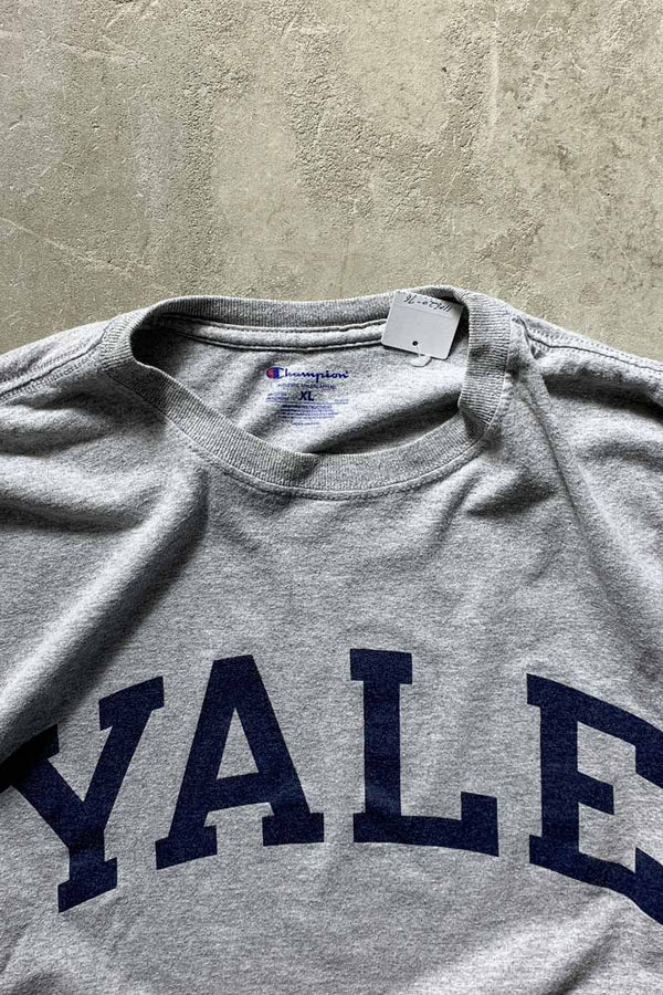L/S YALL COLLEGE PRINT T-SHIRT / GRAY [SIZE: XL USED]