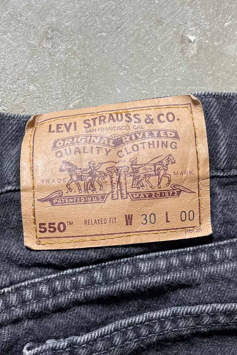 MADE IN USA 94'S 550 DENIM SHORTS / BLACK [SIZE: W30 USED]