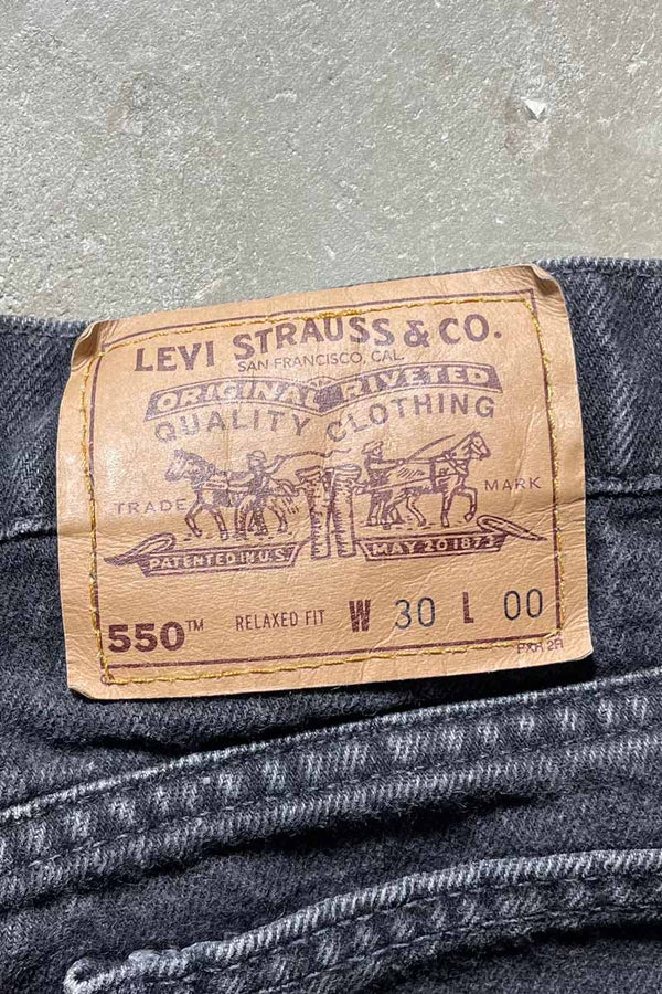 MADE IN USA 94'S 550 DENIM SHORTS / BLACK [SIZE: W30 USED]