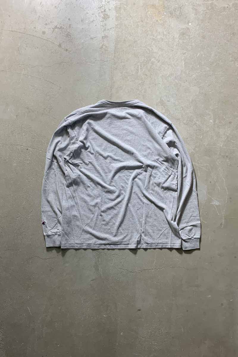 L/S YALL COLLEGE PRINT T-SHIRT / GRAY [SIZE: XL USED]