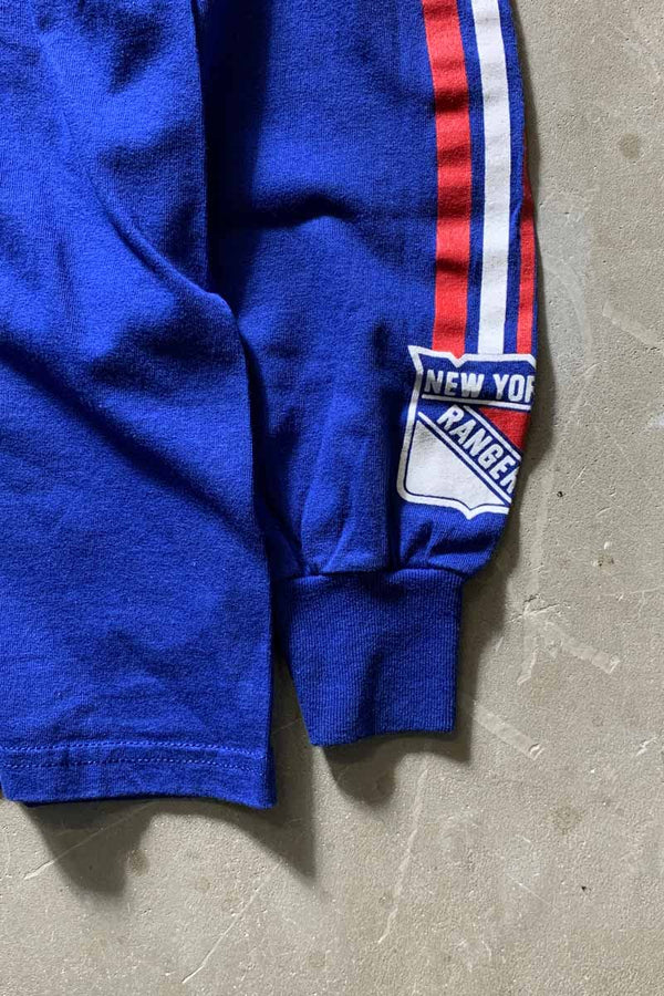 L/S NHL NY RANGERS PRINT SPORTS T-SHIRT / BLUE [SIZE: XL USED]