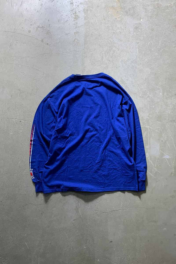 L/S NHL NY RANGERS PRINT SPORTS T-SHIRT / BLUE [SIZE: XL USED]