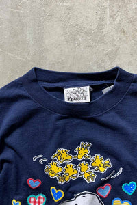 90'S S/S SNOOPY BEST GRANDMA PRINT CHARACTER T-SHIRT / NAVY [SIZE: L USED]