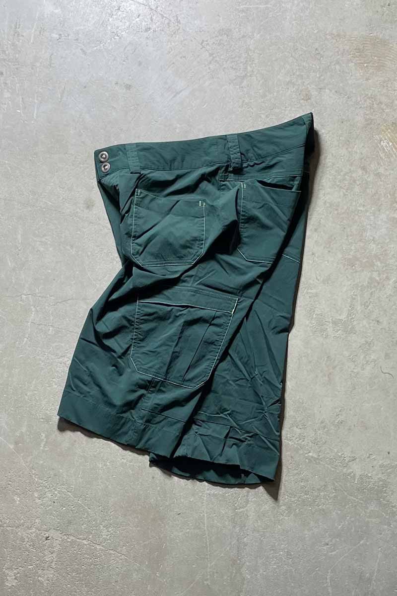 90'S NYLON UTILITY SHORTS / GREEN [SIZE: L USED]