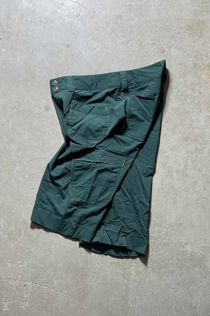 90'S NAYLON UTILITY SHORT PANTS / GREEN [SIZE: L USED]