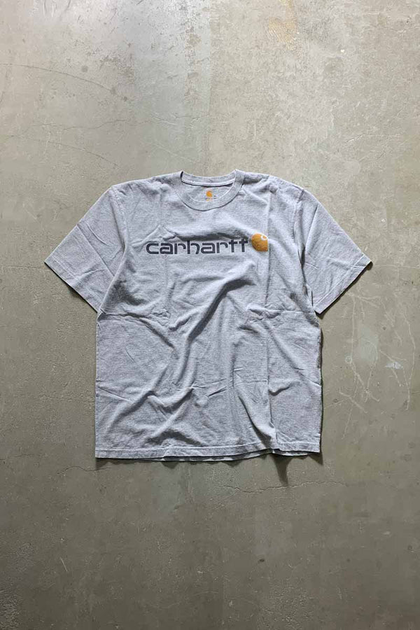 S/S LOGO PRINT T-SHIRT / GRAY [SIZE: XL USED]