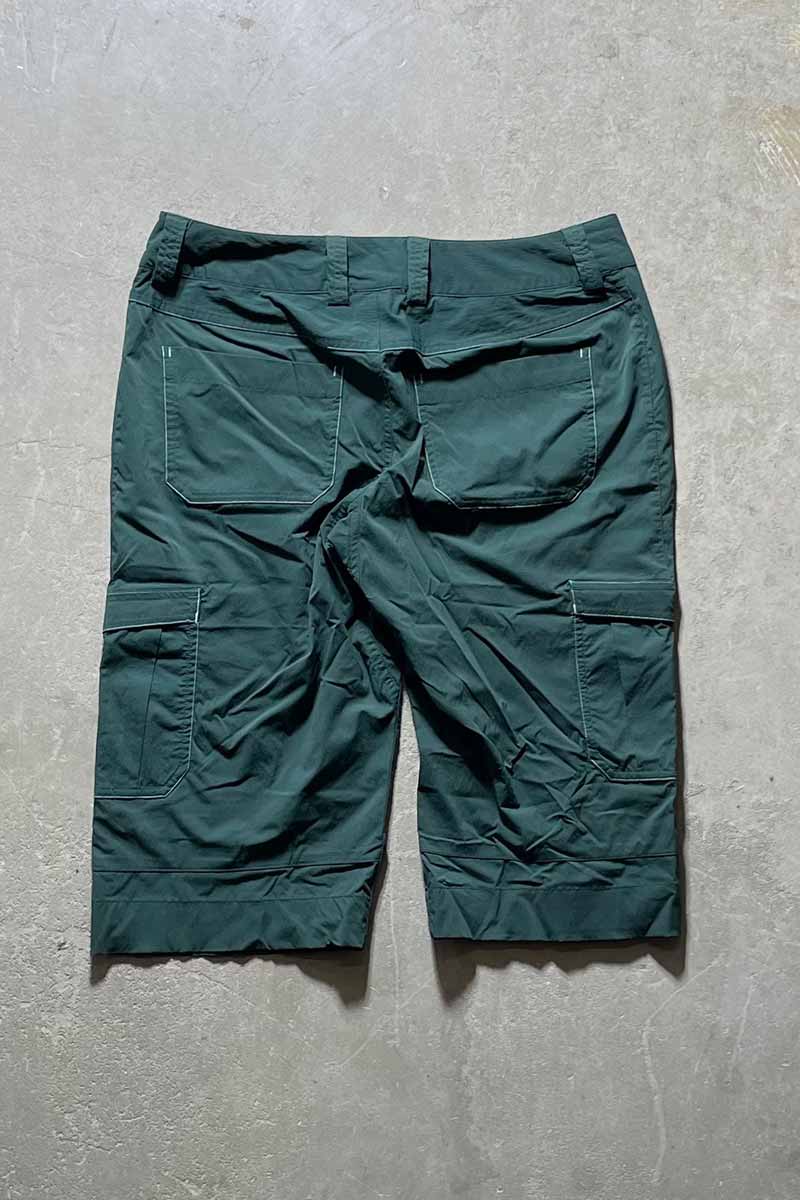 90'S NYLON UTILITY SHORTS / GREEN [SIZE: W28 USED]