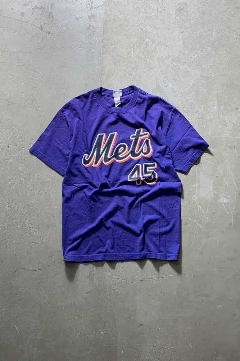 MADE IN MEXICO 07'S S/S MLB METS 45 MARTINEZ SPORTS T-SHIRT / PURPLE [SIZE: L USED]