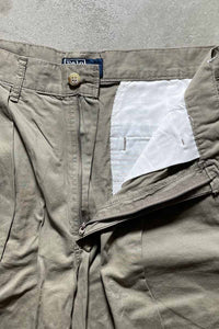 MADE IN USA 80'S TUCK CHINO SHORTS / BEIGE	[SIZE: W30 USED]