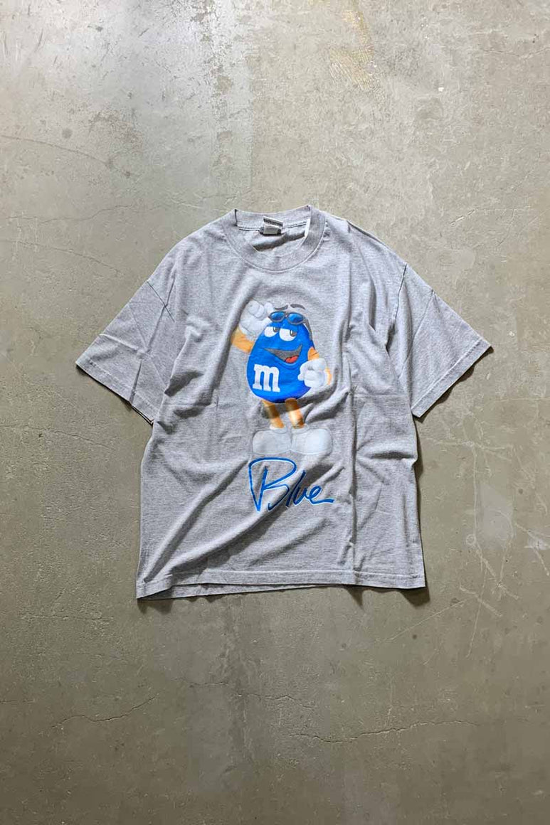 MADE IN MEXICO 11'S S/S BLUE PRINT CHARACTER T-SHIRT / GRAY [SIZE: L USED]