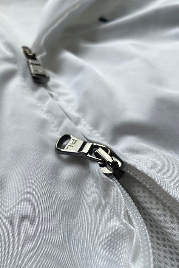 90'S ARM LINE DOUBLE ZIP JACKET / WHITE [SIZE: L USED]