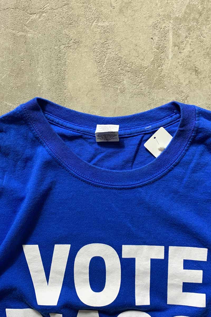 S/S ALESSANDRA BIAGGI VOTE PRINT T-SHIRT / BLUE [SIZE: L USED]