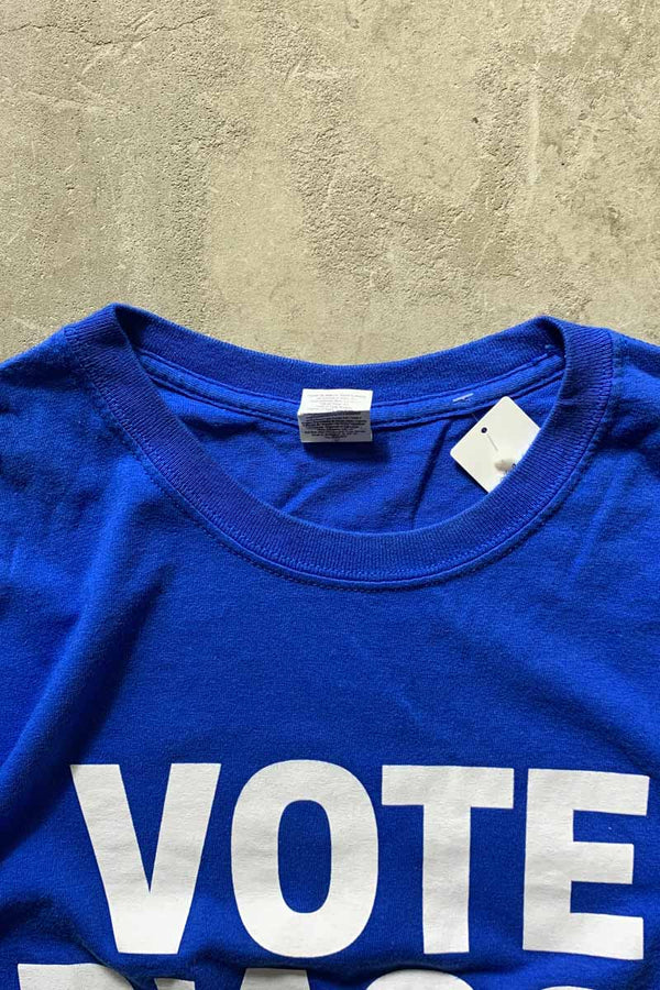 S/S ALESSANDRA BIAGGI VOTE PRINT T-SHIRT / BLUE [SIZE: L USED]
