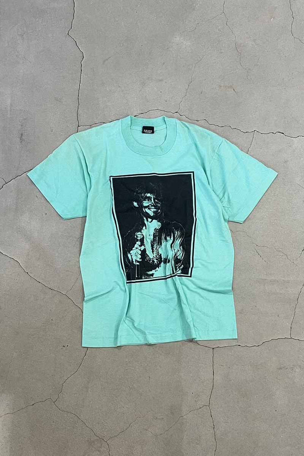 MADE IN USA 90s S/S KEEPIN' UP WITH THE JONES PRINT T-SHIRT / GREEN [SIZE: L USED]