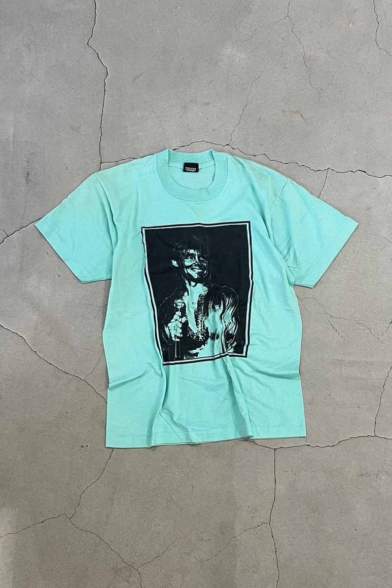 MADE IN USA 92'S S/S KEEPIN' UP WITH THE JONES PRINT T-SHIRT / GREEN [SIZE: L USED]