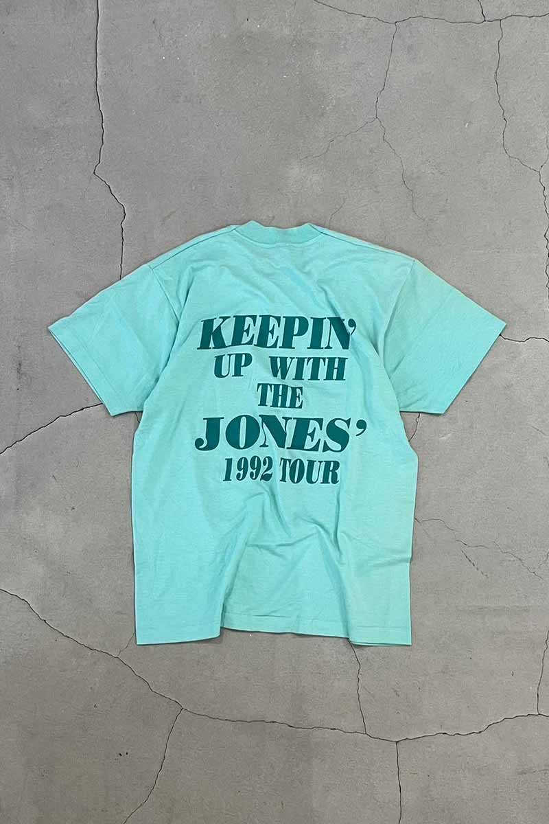 MADE IN USA 90s S/S KEEPIN' UP WITH THE JONES PRINT T-SHIRT / GREEN [SIZE: L USED]