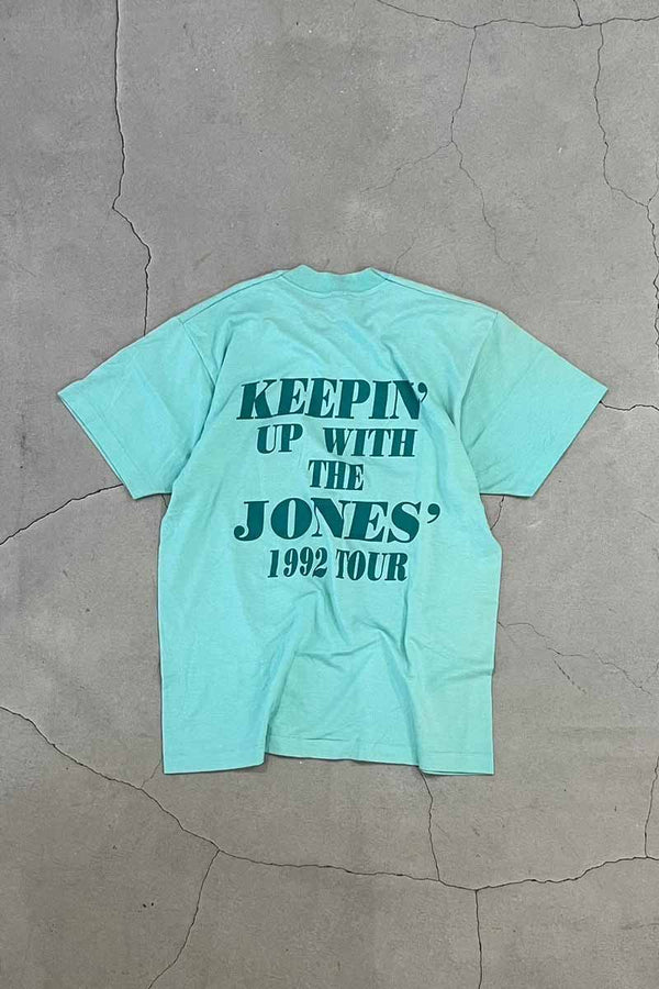 MADE IN USA 90s S/S KEEPIN' UP WITH THE JONES PRINT T-SHIRT / GREEN [SIZE: L USED]