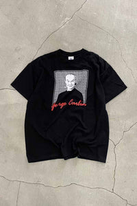 90-00'S GEORGE CARLIN BACK PRINT MESSAGE T-SHIRT / BLACK [SIZE: XL USED]
