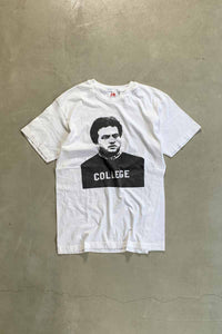 MADE IN USA EARLY 00'S S/S COLLEGE FACE PRINT GREAT MAN T-SHIRT / WHITE [SIZE: L USED]