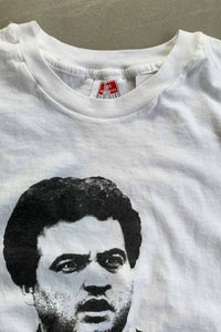 MADE IN USA EARLY 00'S S/S COLLEGE FACE PRINT GREAT MAN T-SHIRT / WHITE [SIZE: L USED]