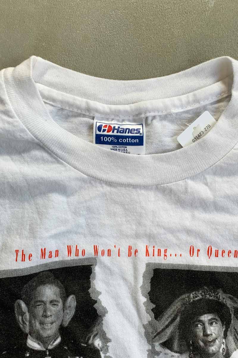 MADE IN USA 80'S S/S CHARLES AND DIANA PRINT T-SHIRT SINGLESTITCH / WHITE [SIZE: XL USED]