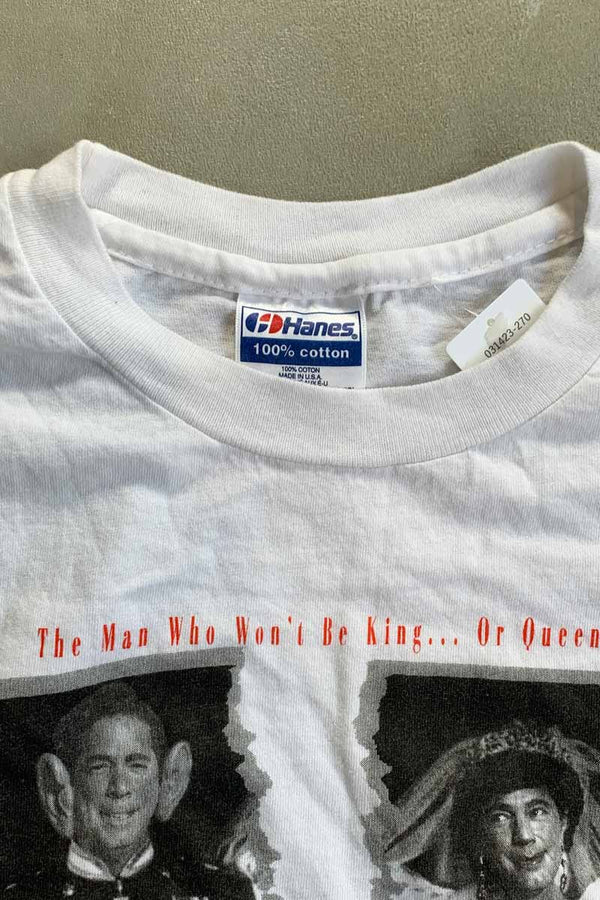 MADE IN USA 80'S S/S CHARLES AND DIANA PRINT T-SHIRT SINGLESTITCH / WHITE [SIZE: XL USED]
