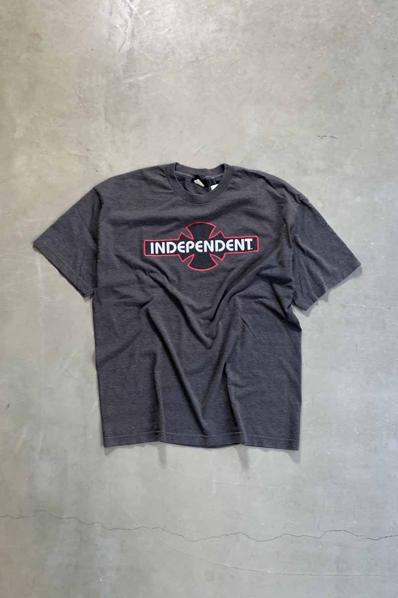 MADE IN MEXICO 90'S INDEPENDENT LOGO PRINT T-SHIRT / CHARCOAL [SIZE: XL USED]