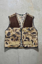 画像をギャラリービューアに読み込む, 90&#39;S CAMOUFLAGE MESH SEUDE HUNTING VEST/ BEIGE [SIZE:XL USED]
