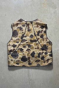 90'S CAMOUFLAGE MESH SEUDE HUNTING VEST/ BEIGE [SIZE:XL USED]