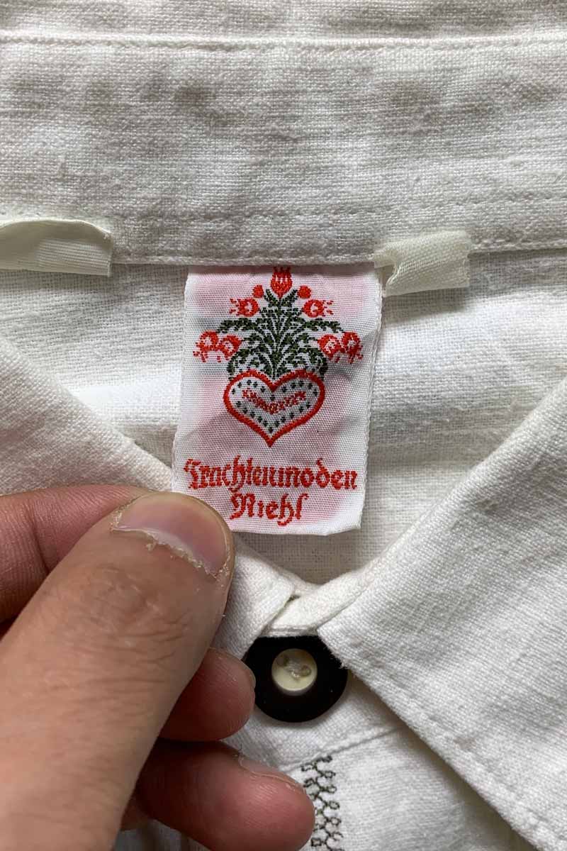 L/S TYROLEAN SHIRT / WHITE [SIZE: L USED]