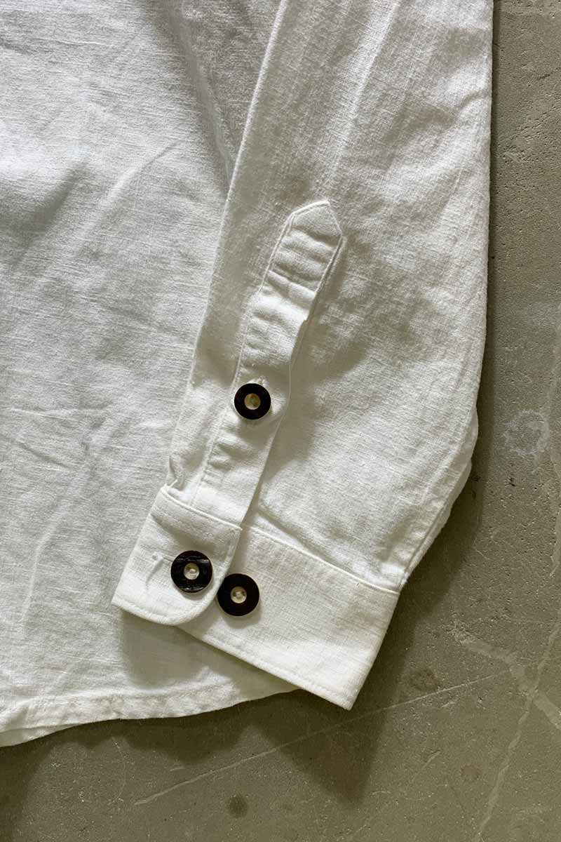 L/S TYROLEAN SHIRT / WHITE [SIZE: L USED]